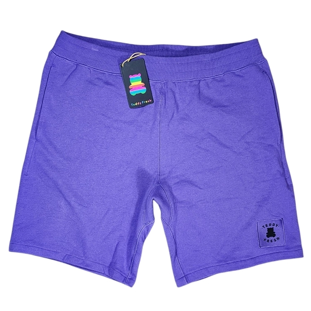 Teddy Fresh Shorts Men 2XL Drawstring Purple Cotton Loungewear NWT